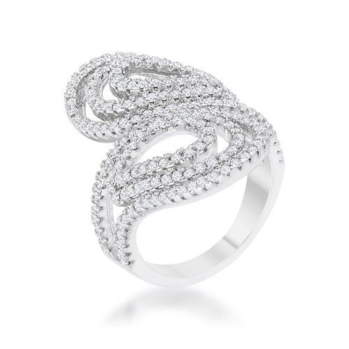 Serina 1ct CZ Rhodium Pave Circle Ring