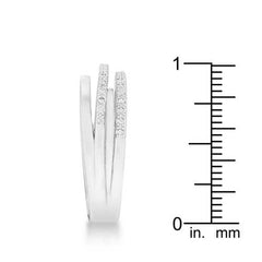 Laurie 0.2ct CZ Rhodium Contemporary Trio Band Ring