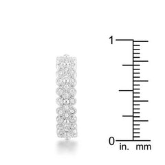 Clara 1ct CZ Rhodium Textured Bezel Set Eternity Ring