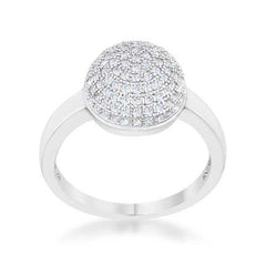 Brie 0.6ct CZ Rhodium Contemporary Sphere Ring