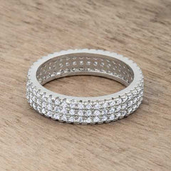 Chare 1.3ct CZ Rhodium Classic Band Ring