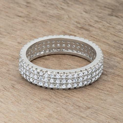 Chare 1.3ct CZ Rhodium Classic Band Ring