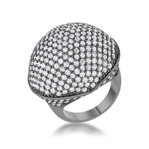 Dara 4.75ct CZ Hematite Dome Cocktail Ring