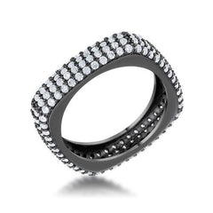 Jana 1.29ct CZ Hematite Contemporary Square Band Ring