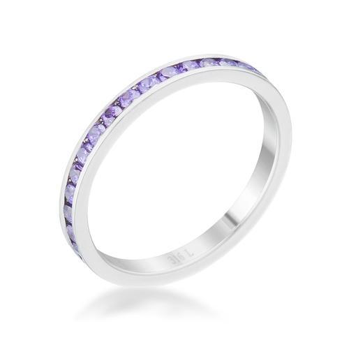 Teresa 0.5ct Amethyst CZ Stainless Steel Eternity Band