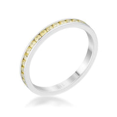 Teresa 0.5ct Jonquil CZ Stainless Steel Eternity Band