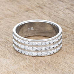 Dreya 1.6ct CZ Rhodium Stainless Steel Eternity Ring