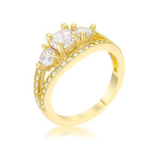 Geneviere 1.45ct CZ 14k Gold Classic Ring