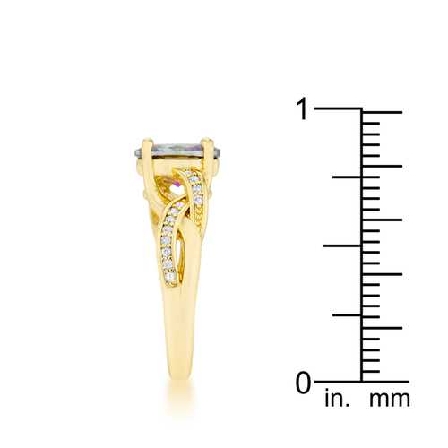 Justine 2ct Mystic CZ 14k Gold Classic Oval Ring