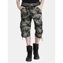 Spring Summer Men's Camo Cargo Shorts Plus Size Multi Pockects Hiking Outdoor Capri