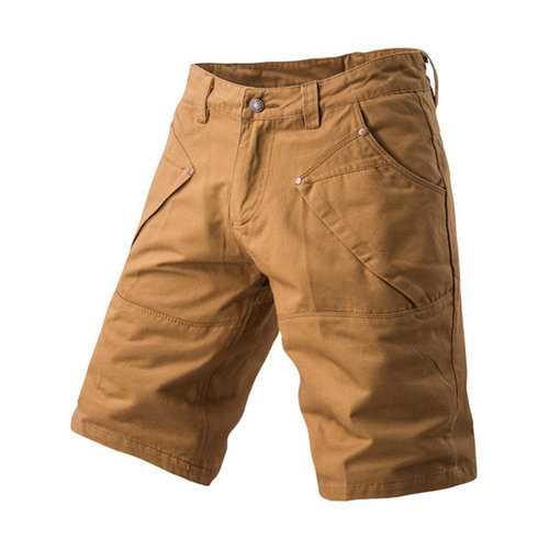 Mens Spring Summer Fashion Solid Color Regular Fit Casual Cotton Shorts