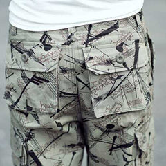 Mens Cotton Multi-Pocket Large Size Cargo Pants