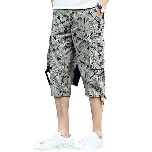 Mens Cotton Multi-Pocket Large Size Cargo Pants