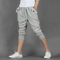 Sport Elastic Waist Calf-Length Pants