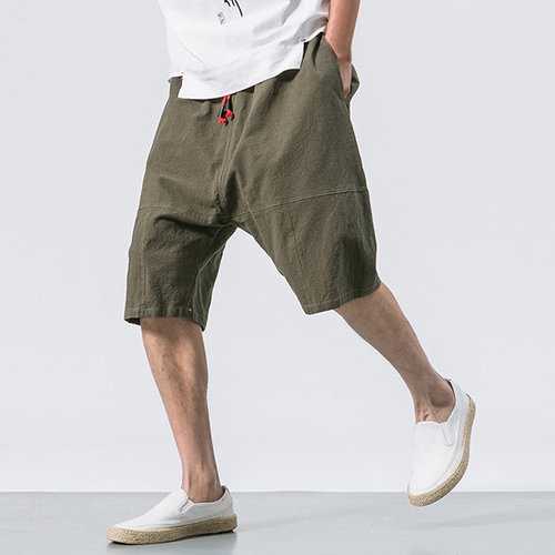 Baggy Loose Linen Knee Length Casual Shorts