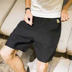 Breathable Linen Knee Length Loose Shorts