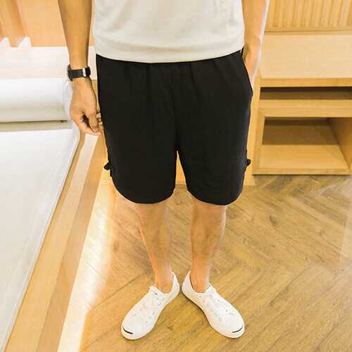 Breathable Linen Knee Length Loose Shorts