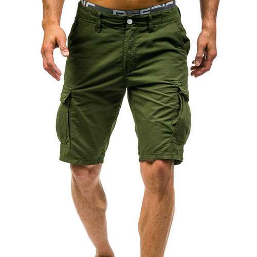 Multi-pocket Knee Length Cargo Shorts