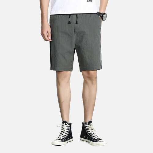 Mens Breathable Side Stripe Elastic Waist Shorts