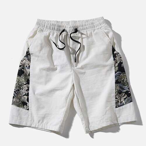 National Style Patchwork Summer Shorts