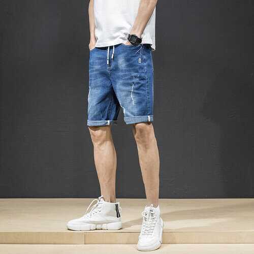 Summer Men's Denim Shorts New Korean Slim Pants