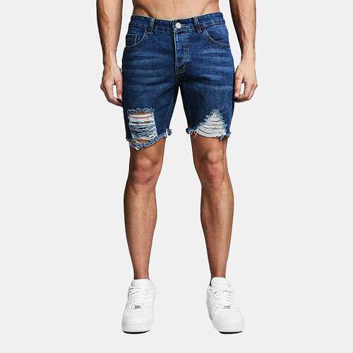 Mens Denim Ripped Washed Shorts