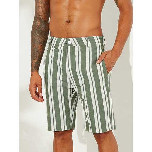 Mens 100% Cotton Striped Shorts