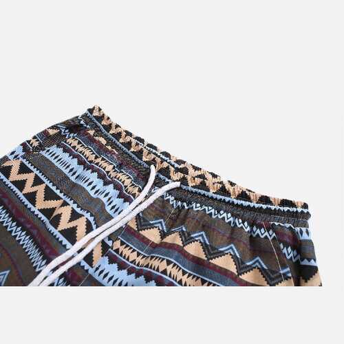 Mens Ethnic Style Funny Printing Straight Shorts