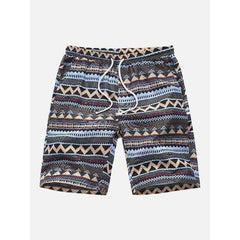 Mens Ethnic Style Funny Printing Straight Shorts