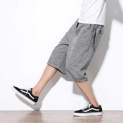 Season 7 7 Shorts Male Harem Pants Casual Pants Large Size Wide Leg Cropped Trousers