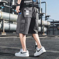 Large Size Tooling Men's Linen Five Pants Shorts Casual Pants