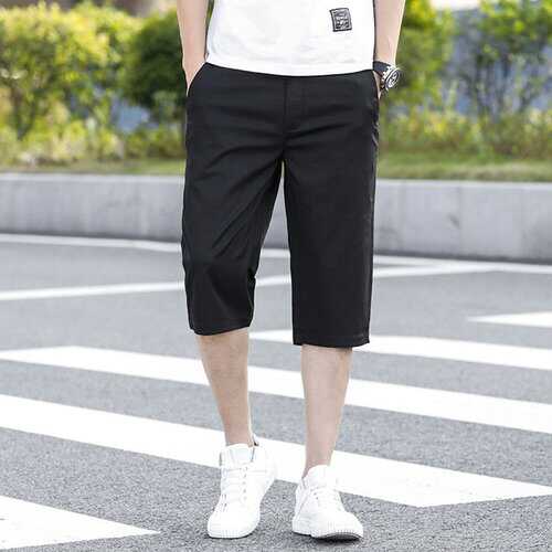 Season Sports Cropped Trousers Men's Loose Shorts Plus Fertilizer XL Fat Casual Thin Section 7 Points Tooling Pants