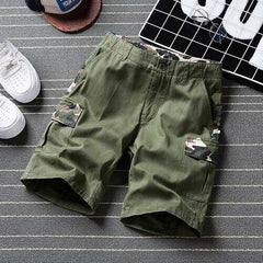 Season Camouflage Shorts Men's Five Pants Trend Multi-pocket Tooling Pants Loose Straight Pants Men