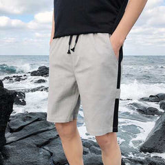 Season New Men's Casual Shorts Men's Loose Thin Section Stitching Pants Season Casual 5 Pants 801