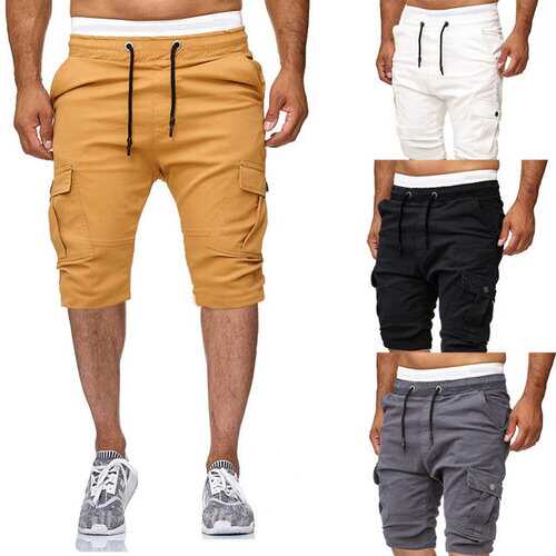 New Men's Season Multi-pocket Shorts Men's Tether Elastic Sports Shorts