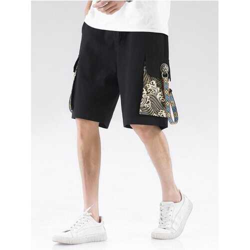 Mens Chinese Style Drawstring Shorts