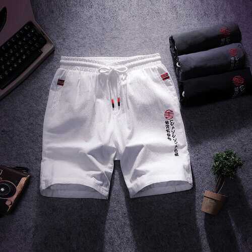 Season New Chinese Style Youth Men's Fashion Casual Pants Cotton And Linen Shorts With Five Pants