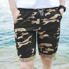 Season New Cotton And Linen Shorts Youth Men's Casual Camouflage Pants Beach Pants Sweatpants