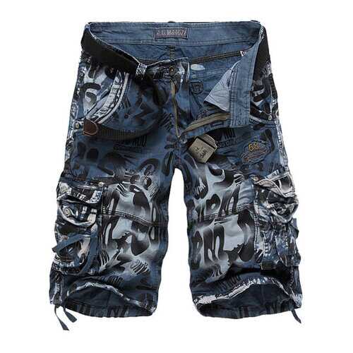 Camouflage Loose Tooling Shorts Large Size Multi-pocket Five-point Men's Pants