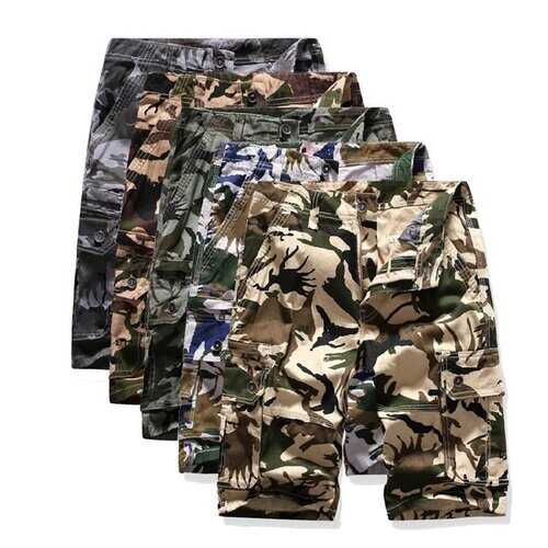 New Men's Camouflage Fashion Multi-pocket Multi-color Tooling Shorts Loose Men's Casual Five Pants