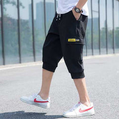 Men's Casual Cropped Trousers Season New Trend Thin Section Sports Beach Casual Tooling Shorts Men