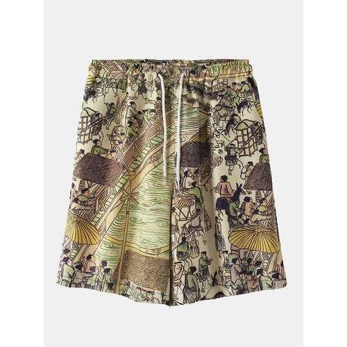 Chinese Style Printed Beach Shorts