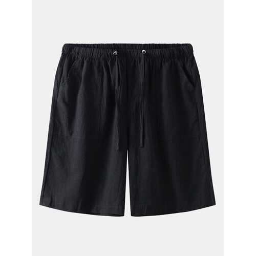 Linen Breathable Drawstring Casual Shorts