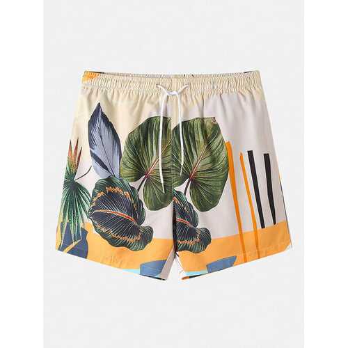 Leaf Print Holiday Shorts