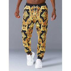 Fashion Personality Sun Flower Print Jogging Pants Casual Trousers