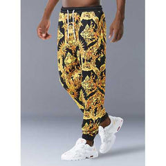 Fashion Personality Sun Flower Print Jogging Pants Casual Trousers