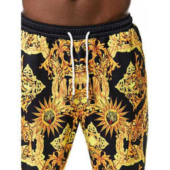 Fashion Personality Sun Flower Print Jogging Pants Casual Trousers