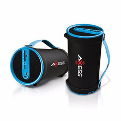 Axess Blue Portable Bluetooth IndoorOutdoor 2.1 HiFi Cylinder Loud Speaker with BuiltIn 4 Inch Sub