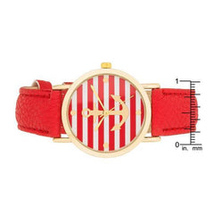 Nautical Red Leather Watch