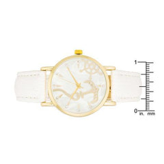 Nautical White Leather Watch